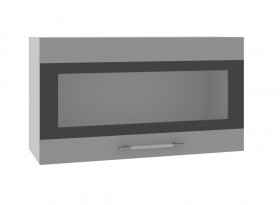 Олива ВПГСФ 800 Шкаф верхний горизонтальный со стеклом с фотопечатью высокий (Снег глянец/корпус Серый) в Покровске - pokrovsk.katalogmebeli.com | фото