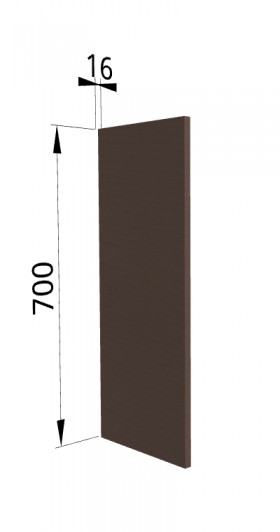 Панель торцевая П Квадро (для шкафа верхнего) Шоколад кожа в Покровске - pokrovsk.katalogmebeli.com | фото