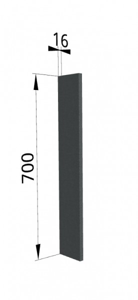 Панель торцевая ПТ 400 Квадро (для шкафа торцевого верхнего) Железо в Покровске - pokrovsk.katalogmebeli.com | фото