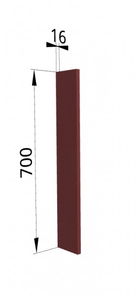 Панель торцевая ПТ 400 Квадро (для шкафа торцевого верхнего) Красная кожа в Покровске - pokrovsk.katalogmebeli.com | фото