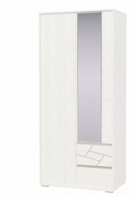 Шкаф 2-х дверный с ящиками Аделина 1000 Рамух белый в Покровске - pokrovsk.katalogmebeli.com | фото 1