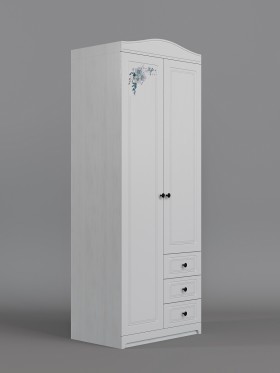 Шкаф 2-х створчатый с ящиками Бэлла (Выбеленное дерево/Белый) в Покровске - pokrovsk.katalogmebeli.com | фото