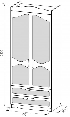 Шкаф 2-х створчатый с ящиками серии Иллюзия 32 Фиолетовый в Покровске - pokrovsk.katalogmebeli.com | фото 2