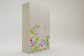 Шкаф 3-х створчатый с ящиками Флёр (Белый/корпус Клен) в Покровске - pokrovsk.katalogmebeli.com | фото