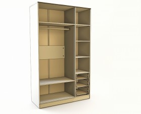 Шкаф 3-х створчатый с ящиками Грэйси (Розовый/Серый/корпус Клен) в Покровске - pokrovsk.katalogmebeli.com | фото 3