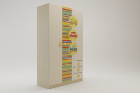 Шкаф 3-х створчатый с ящиками Клаксон (Бежевый/корпус Клен) в Покровске - pokrovsk.katalogmebeli.com | фото