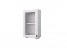 Шкаф 40 с витриной Ева (Белый Софт/Белый) в Покровске - pokrovsk.katalogmebeli.com | фото
