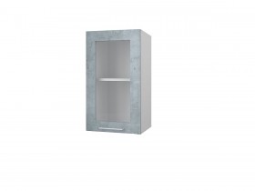 Шкаф 40 с витриной Лофт (Камень Оленна/Белый) в Покровске - pokrovsk.katalogmebeli.com | фото