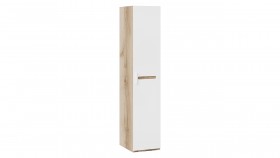 Шкаф для белья с 1-ой дверью «Фьюжн» Дуб Делано/Белый глянец в Покровске - pokrovsk.katalogmebeli.com | фото 1