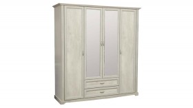 Шкаф для одежды "Сохо" (бетон пайн белый/2 ящика/зеркало) в Покровске - pokrovsk.katalogmebeli.com | фото