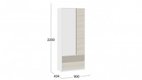 Шкаф для одежды комбинированный «Сканди» Дуб Гарден/Белый/Глиняный серый в Покровске - pokrovsk.katalogmebeli.com | фото 4