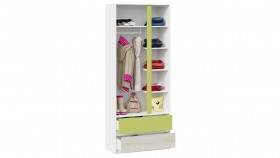 Шкаф для одежды комбинированный «Сканди» Дуб Гарден/Белый/Зеленый в Покровске - pokrovsk.katalogmebeli.com | фото 4
