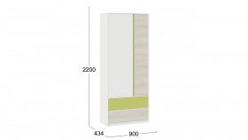 Шкаф для одежды комбинированный «Сканди» Дуб Гарден/Белый/Зеленый в Покровске - pokrovsk.katalogmebeli.com | фото 5