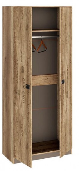 Шкаф для одежды «Пилигрим» (Дуб Каньон светлый, Фон серый) в Покровске - pokrovsk.katalogmebeli.com | фото 2