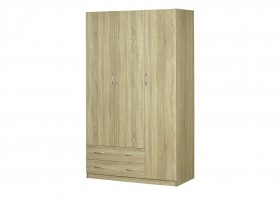 Шкаф для платья и белья 3-х дверный без зеркала Дуб Сонома в Покровске - pokrovsk.katalogmebeli.com | фото