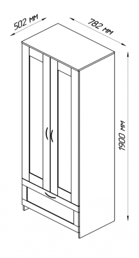 Шкаф двухдверный Сириус с 1 ящиком дуб венге в Покровске - pokrovsk.katalogmebeli.com | фото 2