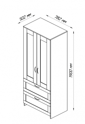 Шкаф двухдверный Сириус с 2 ящиками белый в Покровске - pokrovsk.katalogmebeli.com | фото 3
