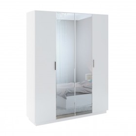 Шкаф с зер. 4 двери М22 Спальня Тиффани (белый текстурный) в Покровске - pokrovsk.katalogmebeli.com | фото 1