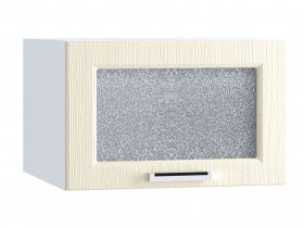 Шкаф верхний горизонтальный со стеклом 510, ШВГС 510 (Клен крем/корпус белый) в Покровске - pokrovsk.katalogmebeli.com | фото