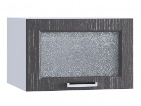 Шкаф верхний горизонтальный со стеклом 510, ШВГС 510 (Клен серый/корпус белый) в Покровске - pokrovsk.katalogmebeli.com | фото