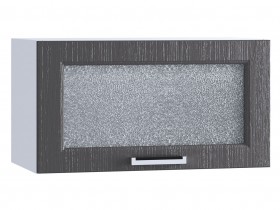 Шкаф верхний горизонтальный со стеклом 600, ШВГС 600 (Клен серый/корпус белый) в Покровске - pokrovsk.katalogmebeli.com | фото