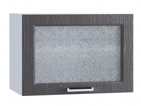 Шкаф верхний горизонтальный со стеклом 609, ШВГС 609 (Клен серый/корпус белый) в Покровске - pokrovsk.katalogmebeli.com | фото