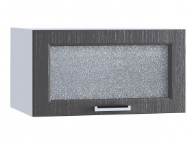 Шкаф верхний горизонтальный со стеклом 610, ШВГС 610 (Клен серый/корпус белый) в Покровске - pokrovsk.katalogmebeli.com | фото