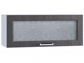 Шкаф верхний горизонтальный со стеклом 800, ШВГС 800 (Клен серый/корпус белый) в Покровске - pokrovsk.katalogmebeli.com | фото