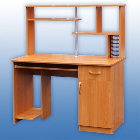 Компьютерный стол 1 с надстройкой (Венге/Дуб выбеленный) в Покровске - pokrovsk.katalogmebeli.com | фото 3