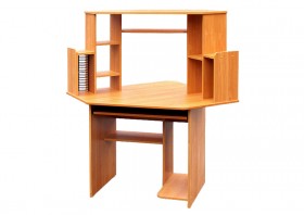 Угловой компьютерный стол (Вишня Оксфорд) в Покровске - pokrovsk.katalogmebeli.com | фото