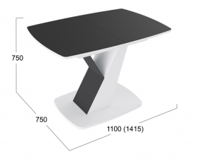 Стол обеденный «Гарда» Тип 1 (Белый/Стекло матовое черный графит) в Покровске - pokrovsk.katalogmebeli.com | фото 3