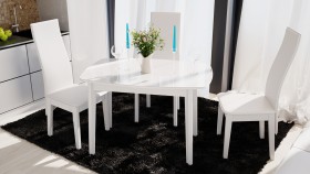 Стол обеденный «Портофино» (Белый глянец/Стекло белое) в Покровске - pokrovsk.katalogmebeli.com | фото 2